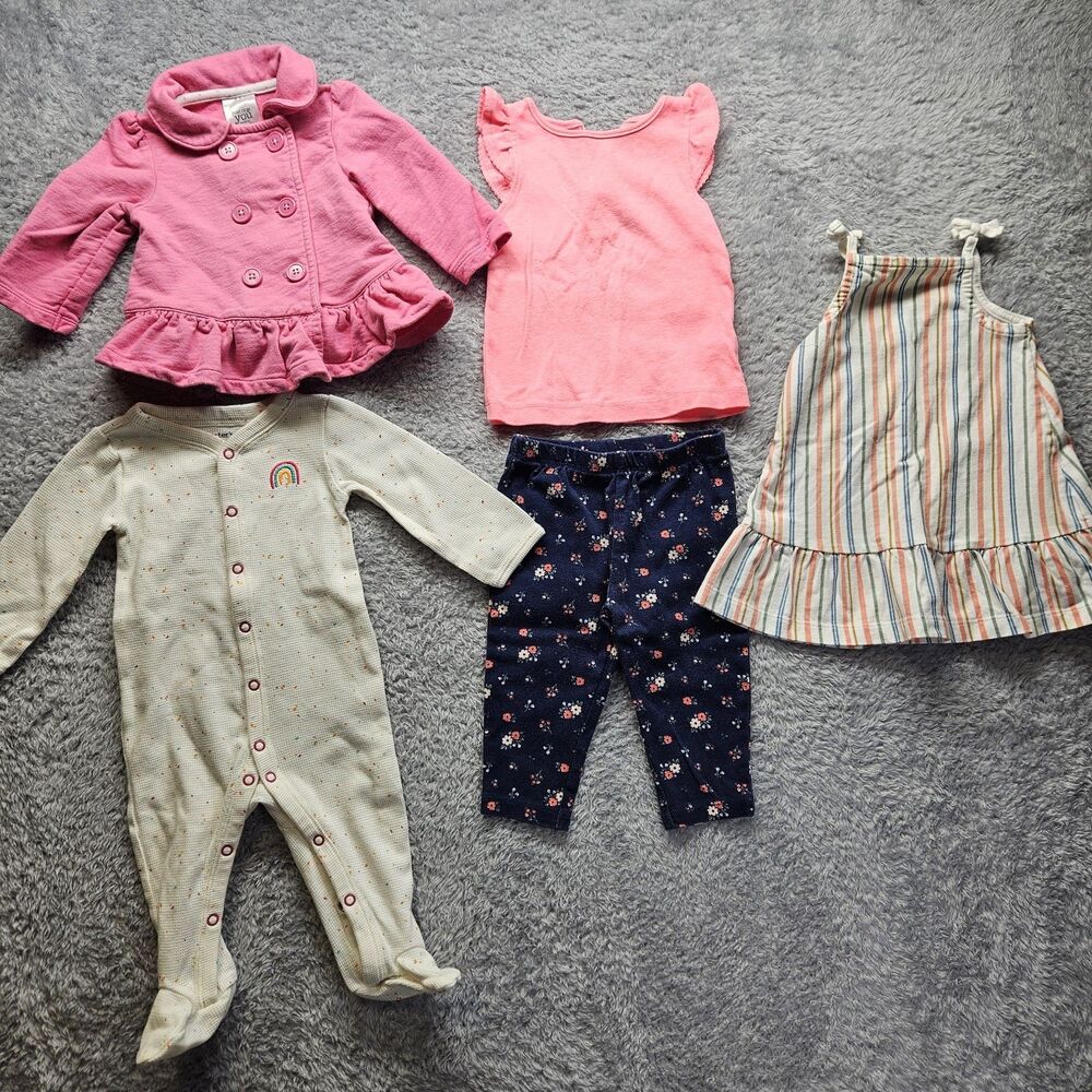 Carters Baby Girl Clothing Bundle Size 9 Months Spring Outfit Casual Comfort